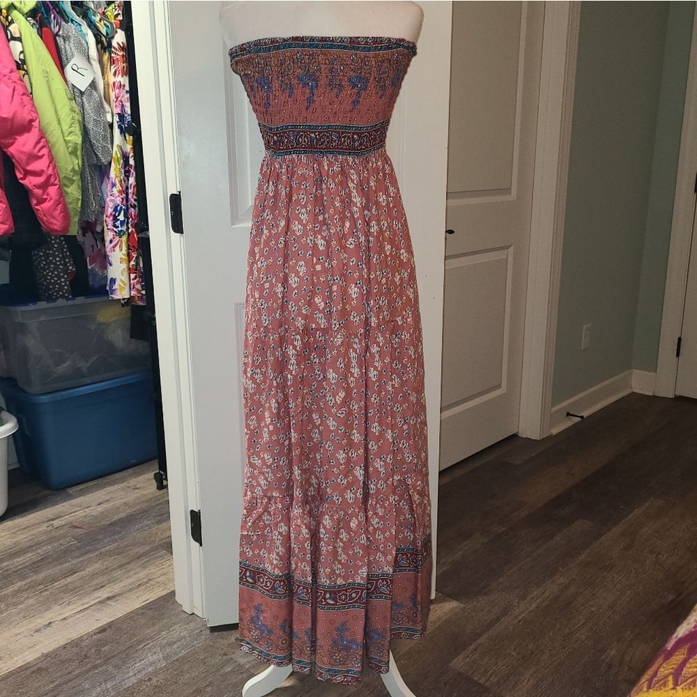 Floral Strapless Boho Maxi Dress - Picture 12 of 12